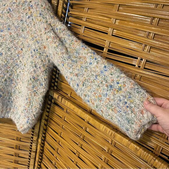 Raga Cozy Multicolor Knit Sweater whimsical comfort small cream fuzzy soft - Picture 6 of 10